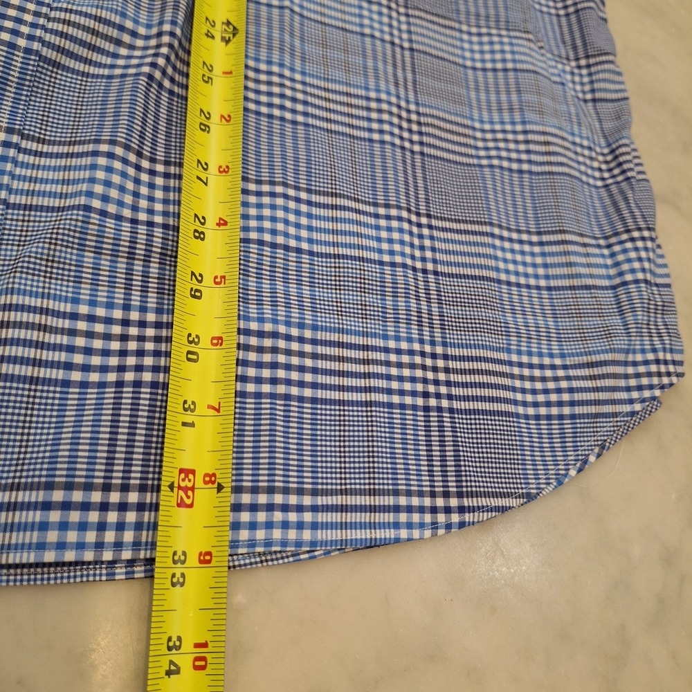 Polo Ralph Lauren Buttondown Mens 2XB Blue Plaid Performance Blue White LS Shirt - Picture 6 of 8